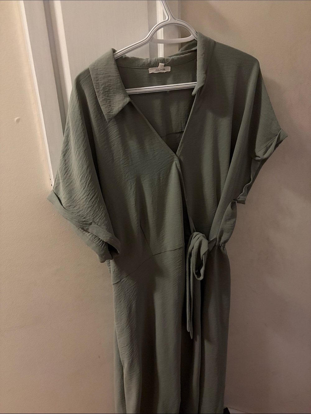 Maurices Sage Green Wrap-Style Midi Dress